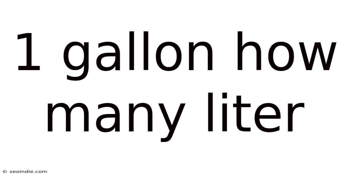 1 Gallon How Many Liter