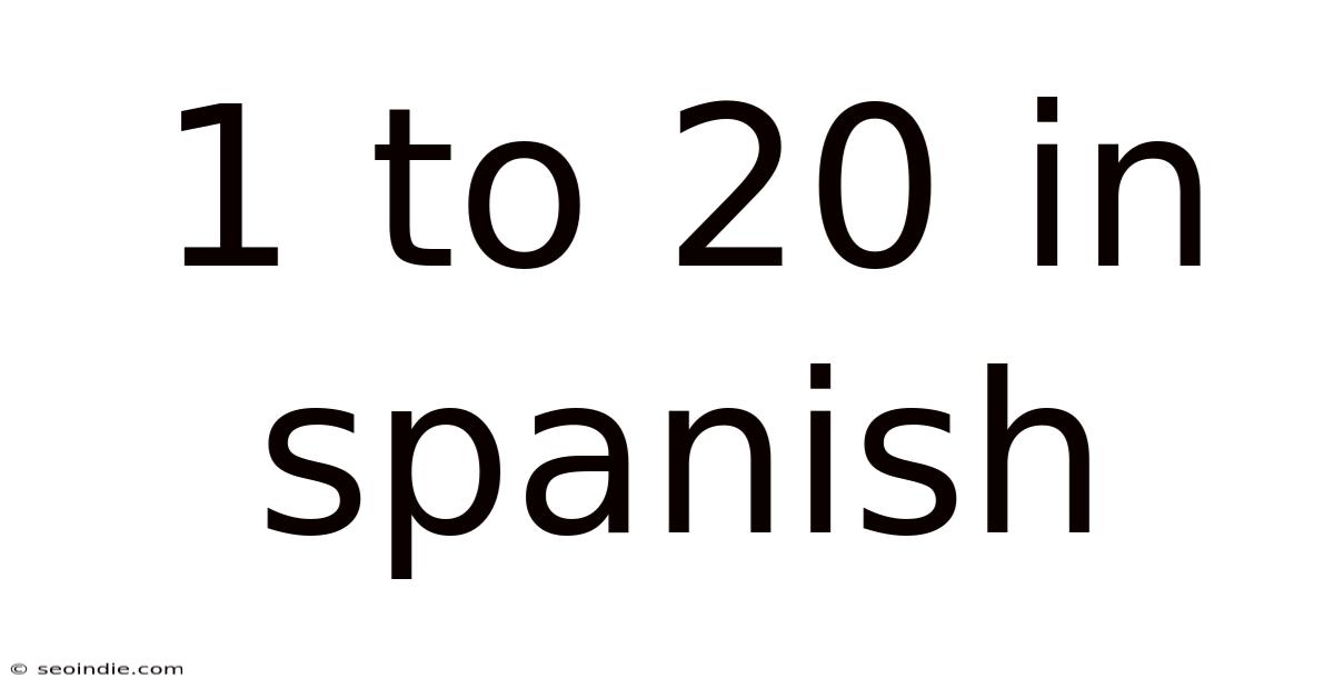 1 To 20 In Spanish