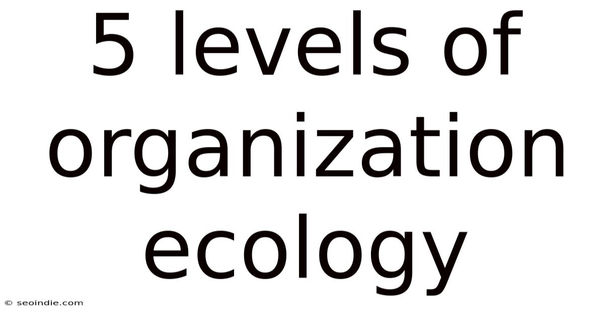 5 Levels Of Organization Ecology