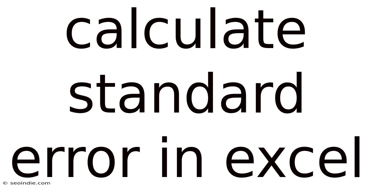 Calculate Standard Error In Excel