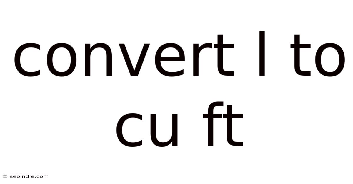 Convert L To Cu Ft