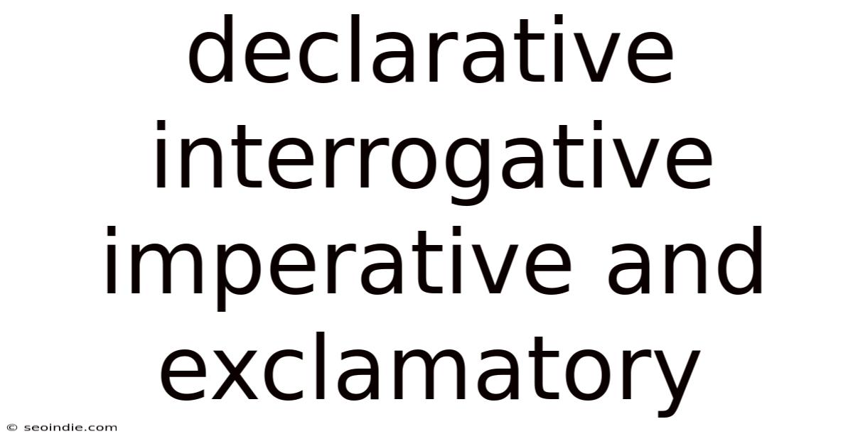 Declarative Interrogative Imperative And Exclamatory