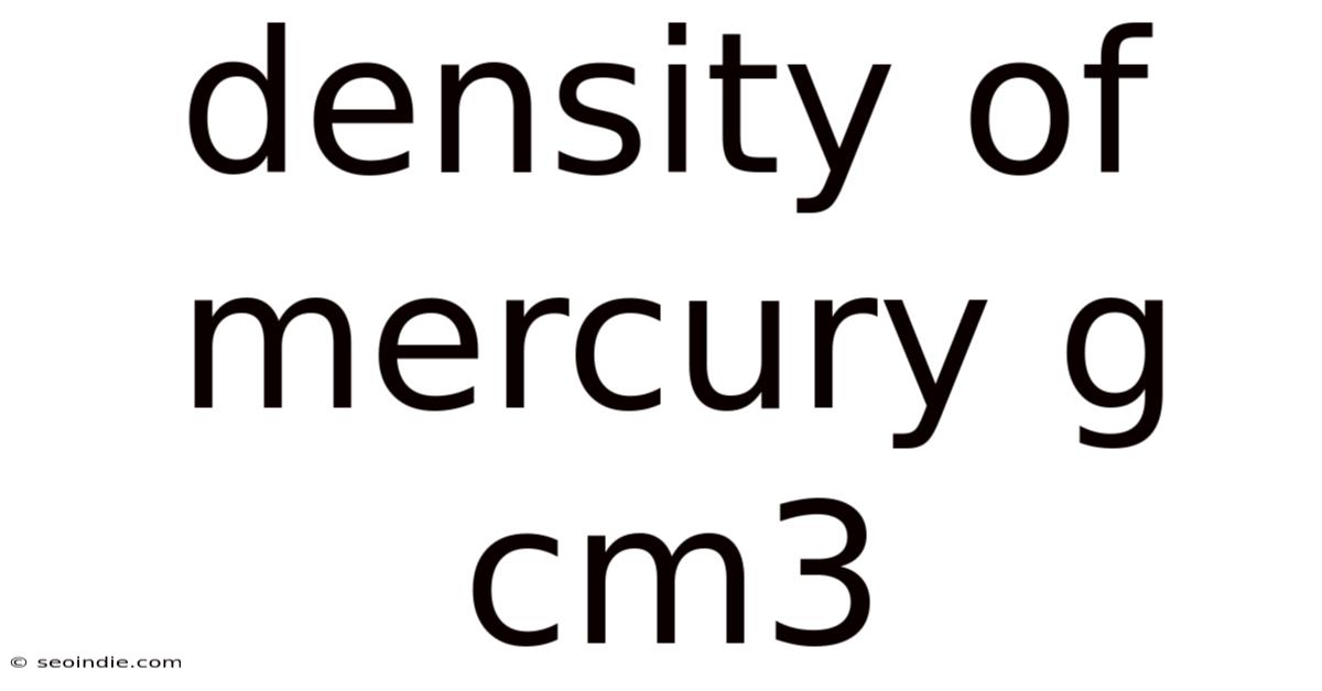 Density Of Mercury G Cm3