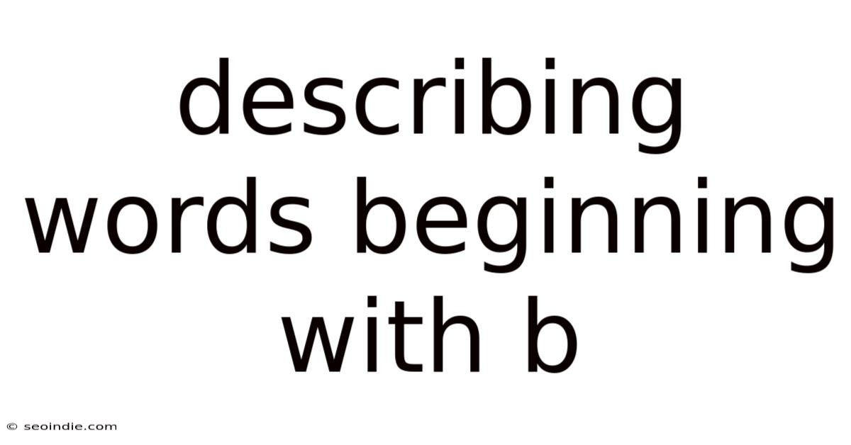 Describing Words Beginning With B