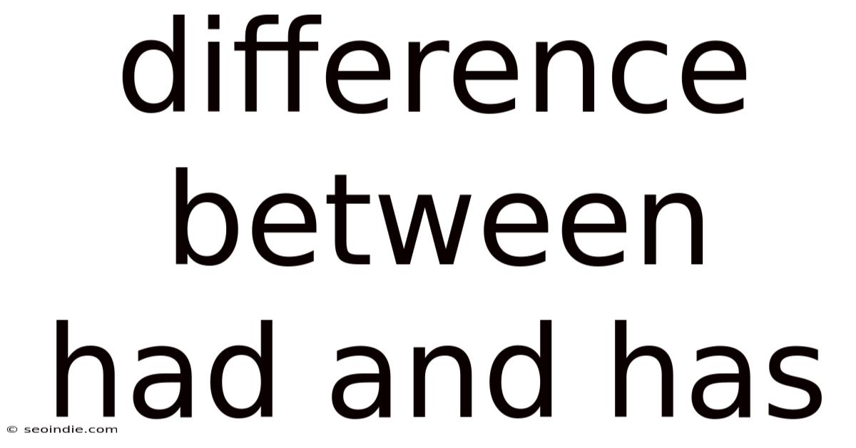 Difference Between Had And Has