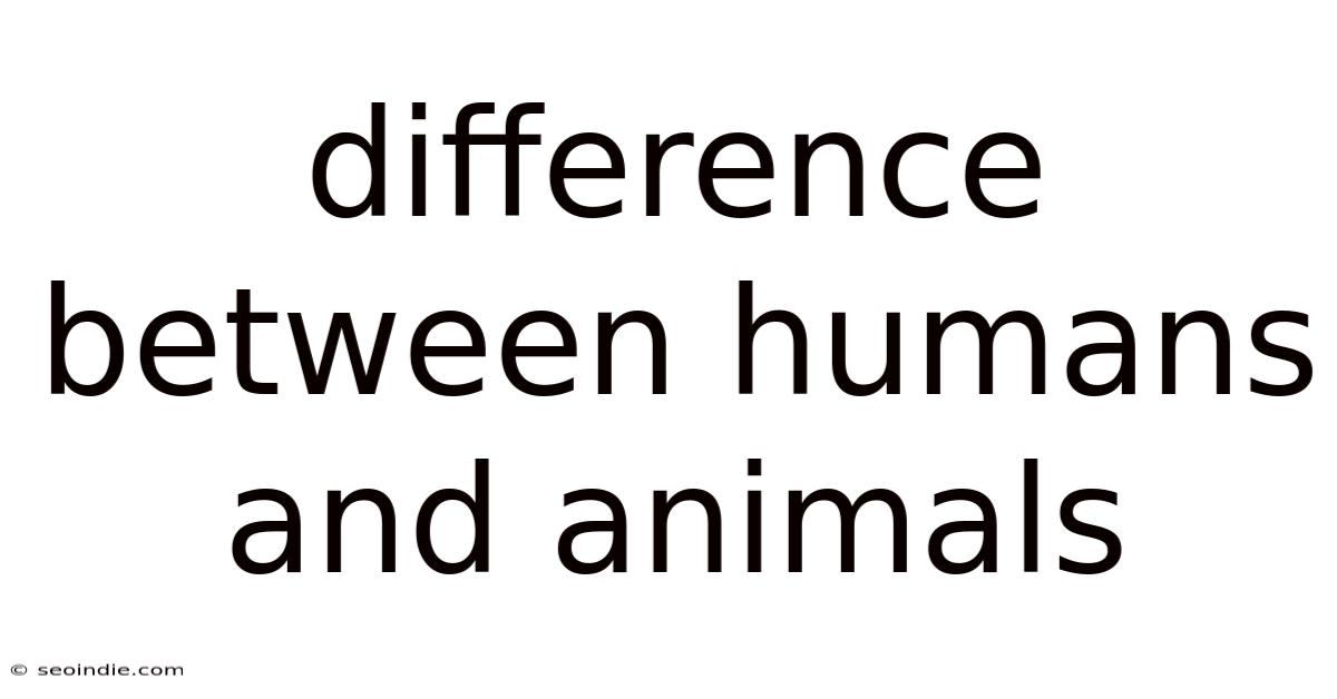 Difference Between Humans And Animals
