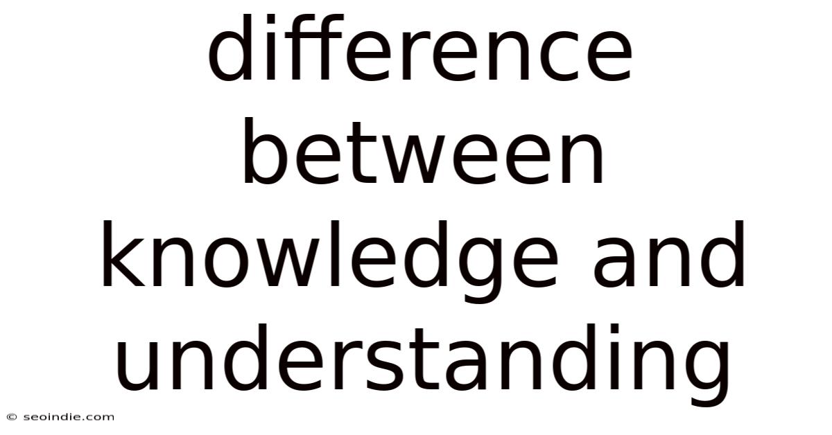 Difference Between Knowledge And Understanding