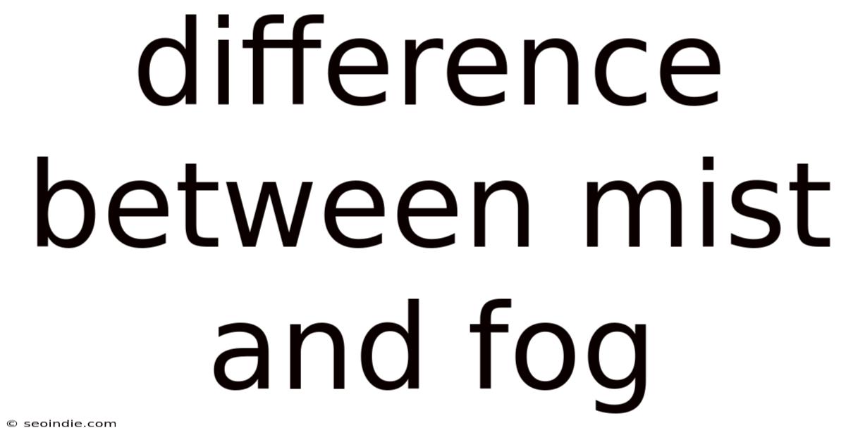 Difference Between Mist And Fog