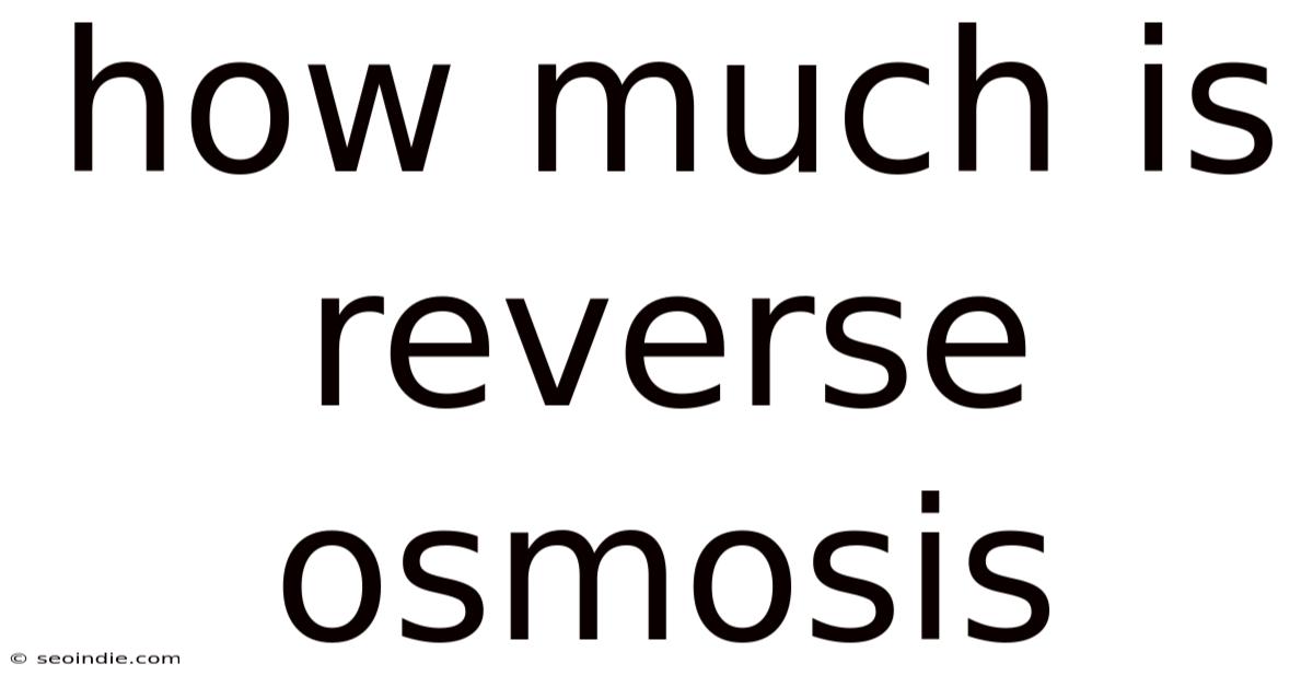 How Much Is Reverse Osmosis