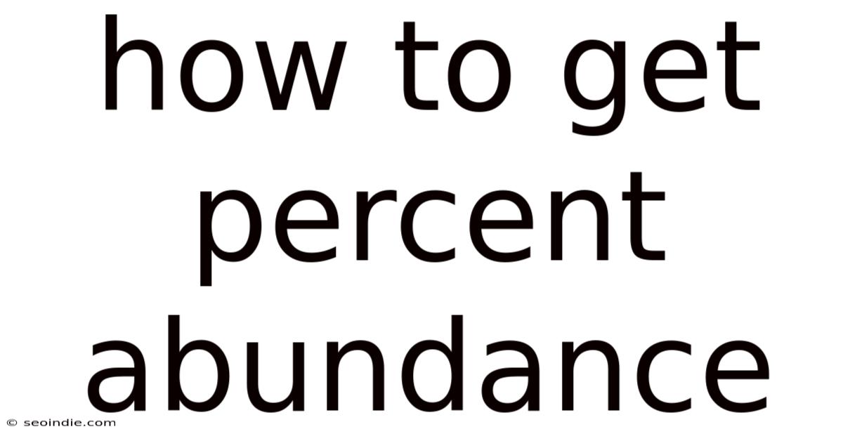 How To Get Percent Abundance