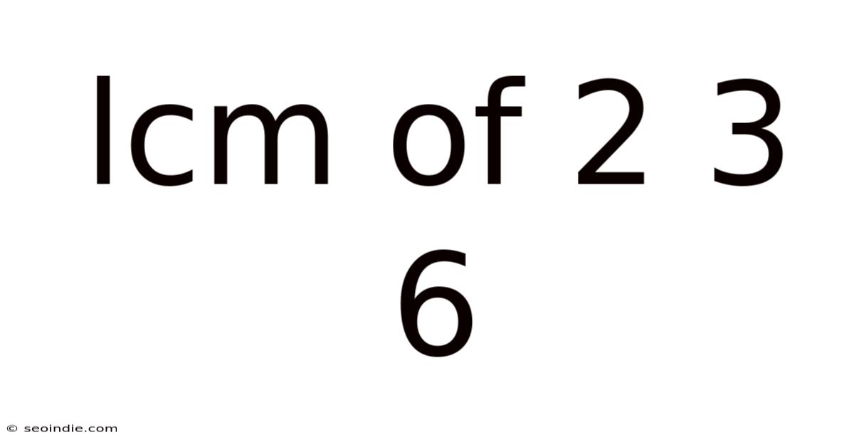 Lcm Of 2 3 6