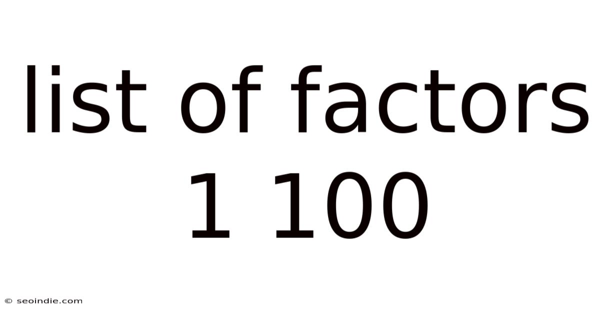 List Of Factors 1 100