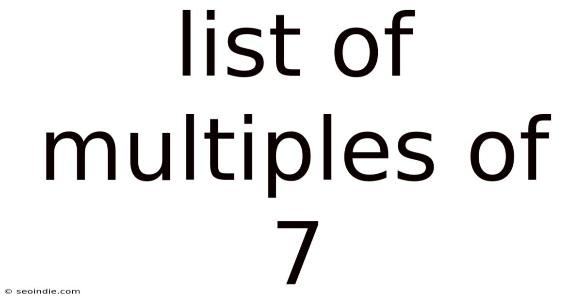 List Of Multiples Of 7