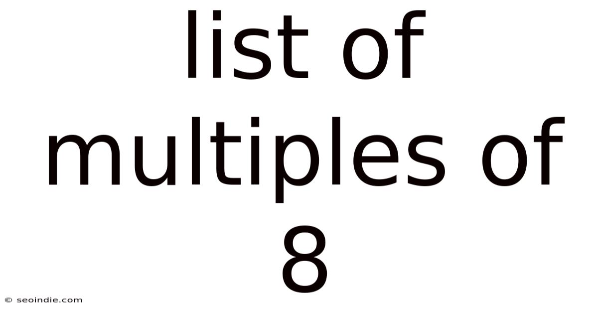 List Of Multiples Of 8