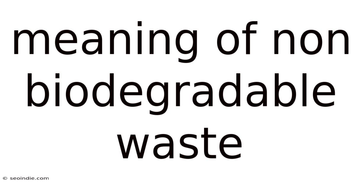 Meaning Of Non Biodegradable Waste