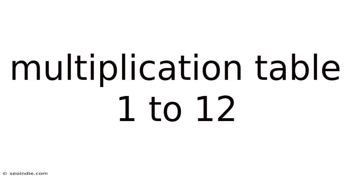 Multiplication Table 1 To 12