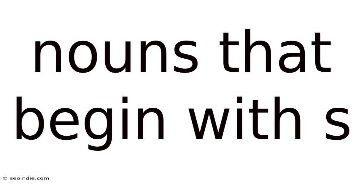 Nouns That Begin With S
