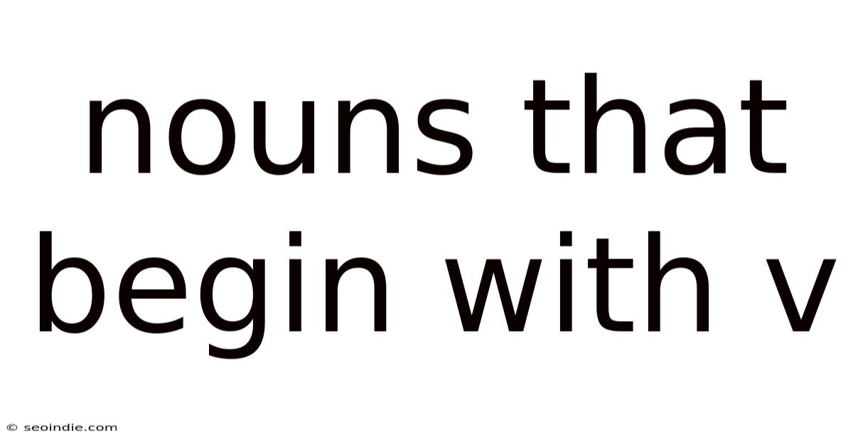 Nouns That Begin With V