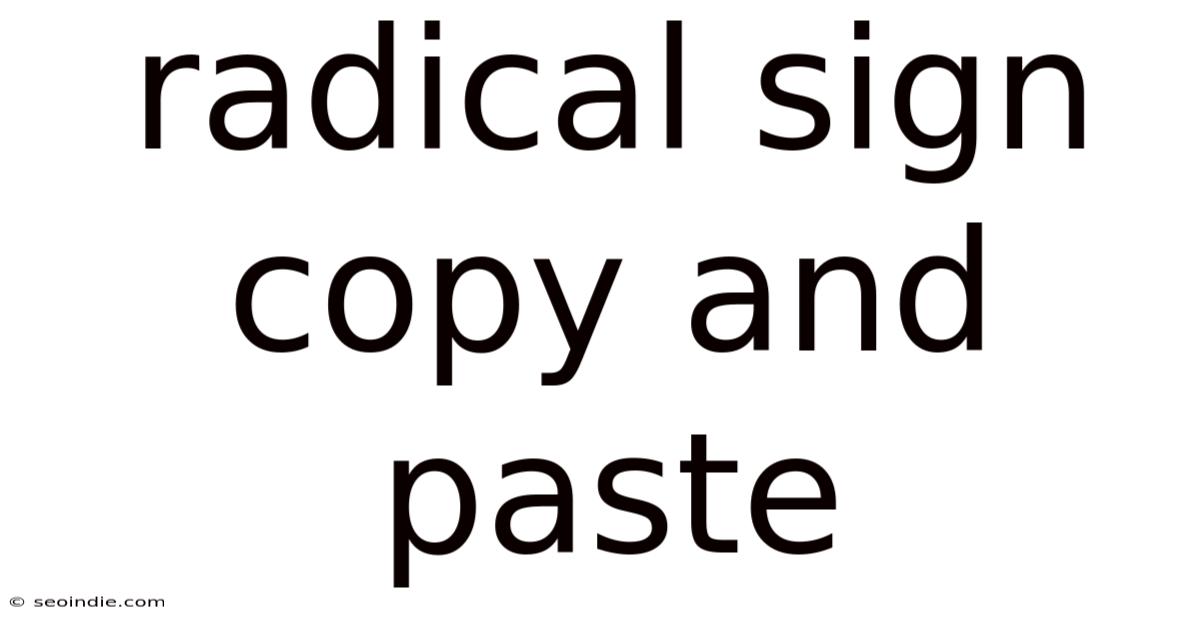 Radical Sign Copy And Paste