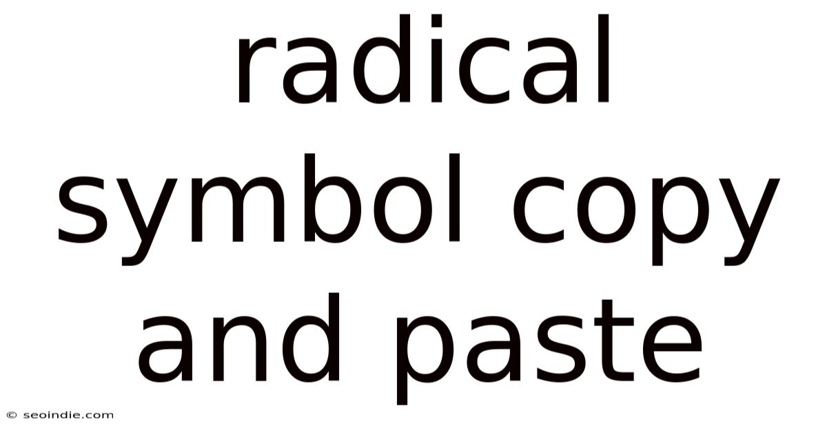 Radical Symbol Copy And Paste