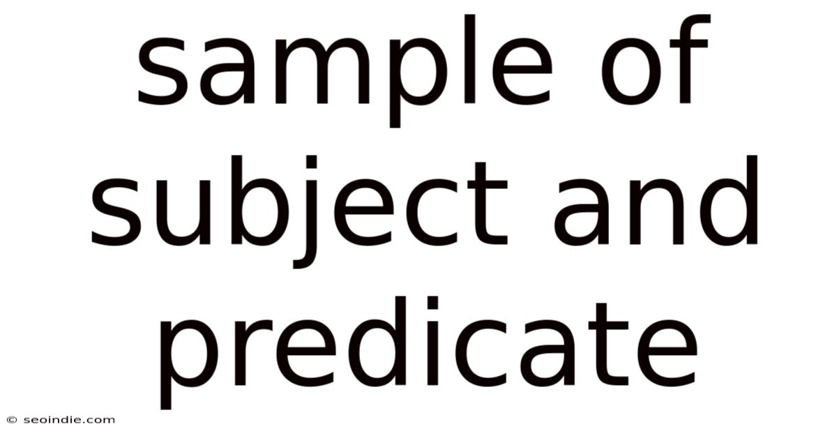 Sample Of Subject And Predicate