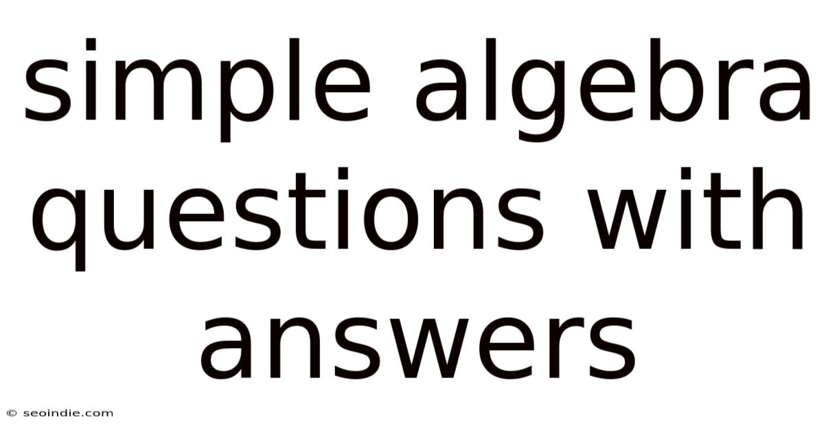 Simple Algebra Questions With Answers
