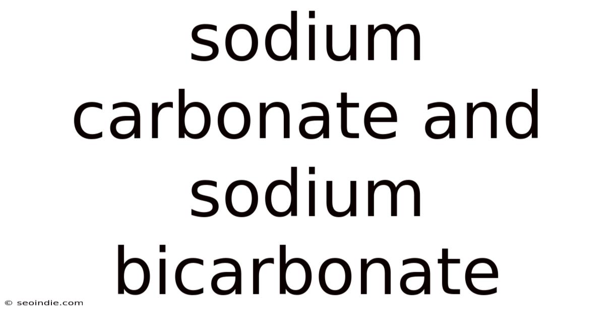 Sodium Carbonate And Sodium Bicarbonate