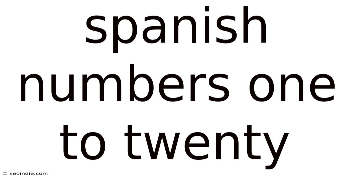 Spanish Numbers One To Twenty