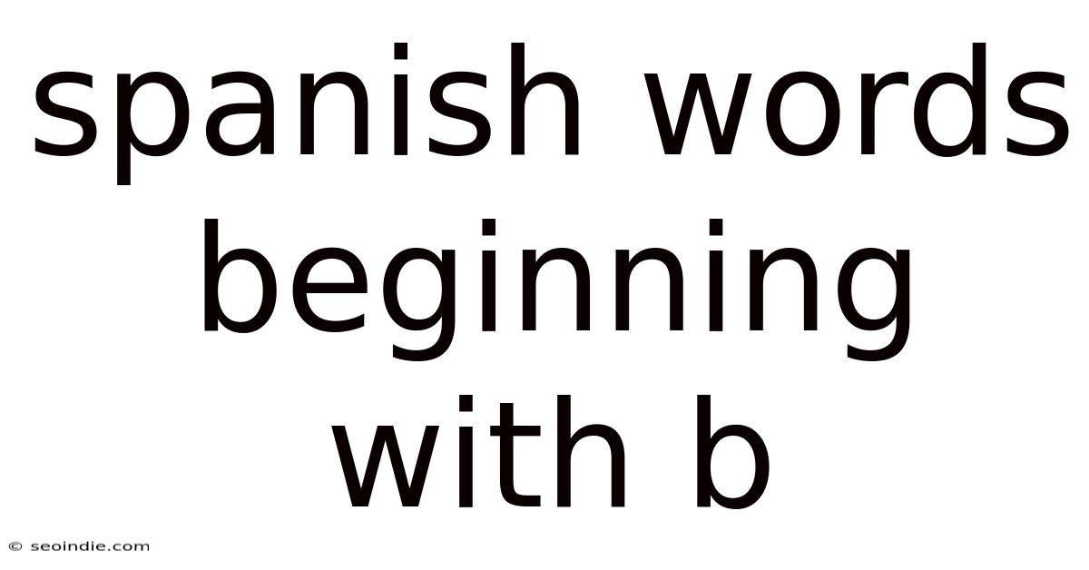 Spanish Words Beginning With B