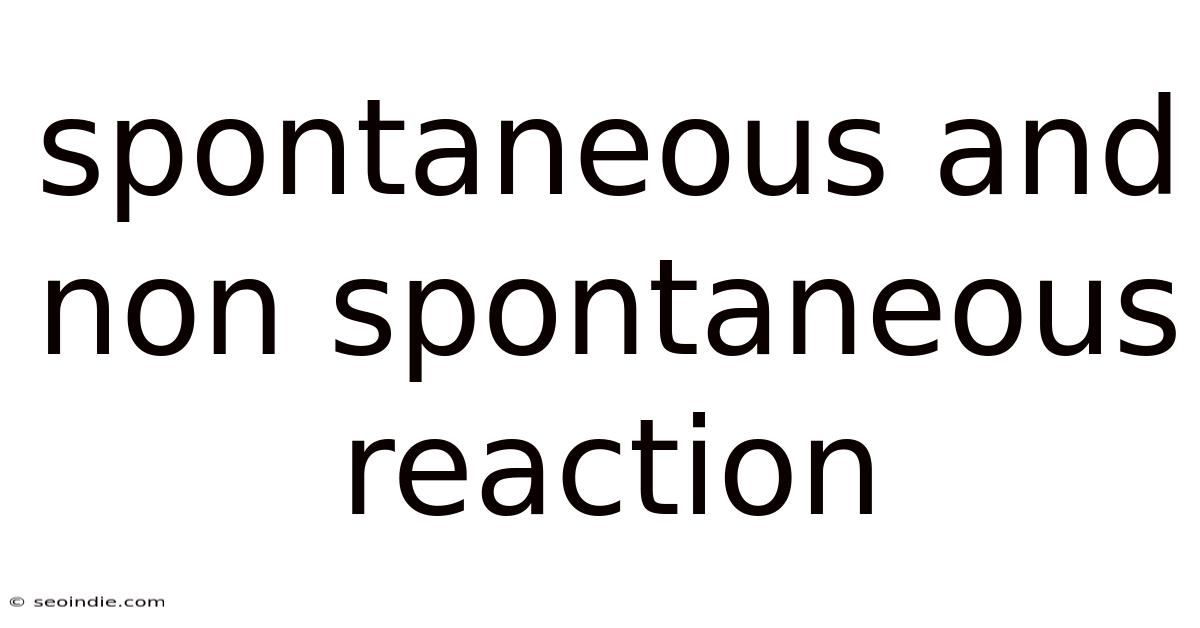 Spontaneous And Non Spontaneous Reaction