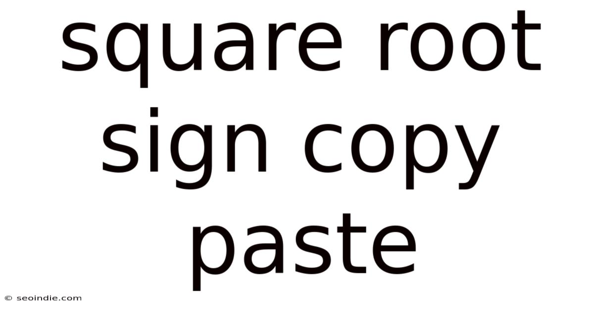 Square Root Sign Copy Paste