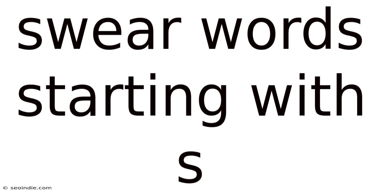 Swear Words Starting With S