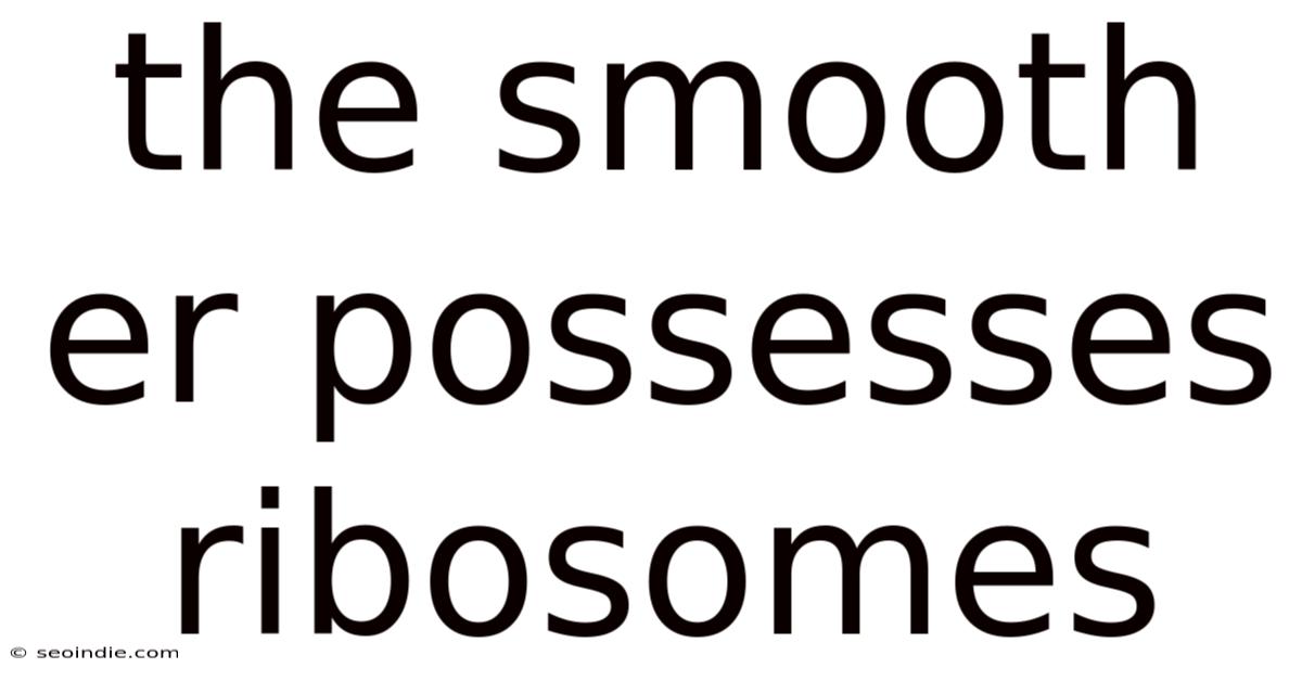 The Smooth Er Possesses Ribosomes