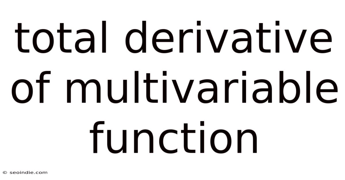 Total Derivative Of Multivariable Function
