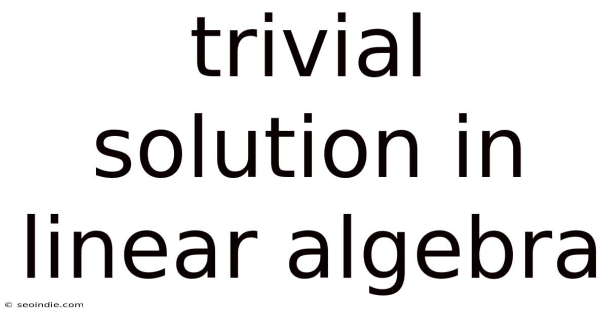 Trivial Solution In Linear Algebra
