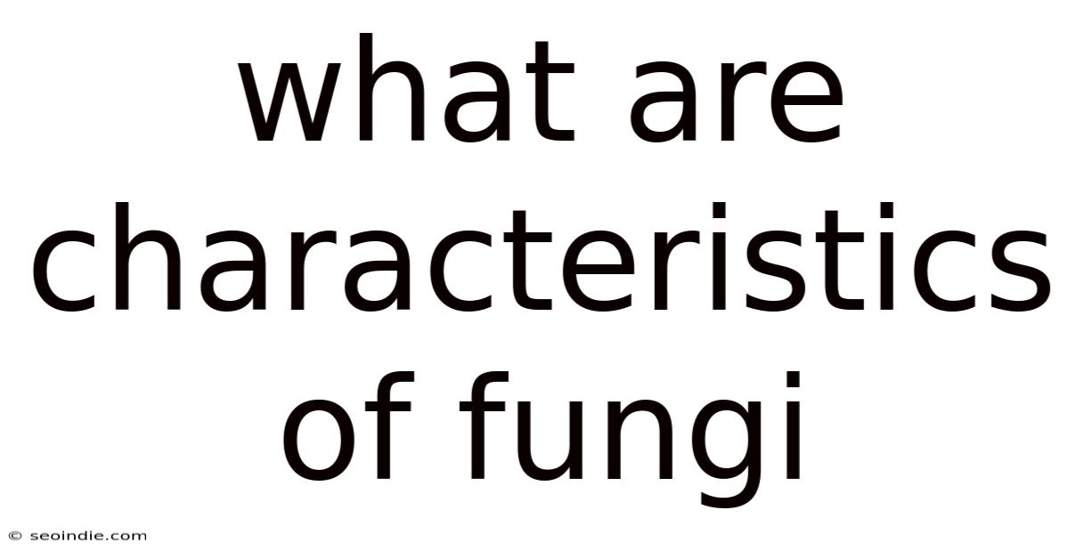 What Are Characteristics Of Fungi