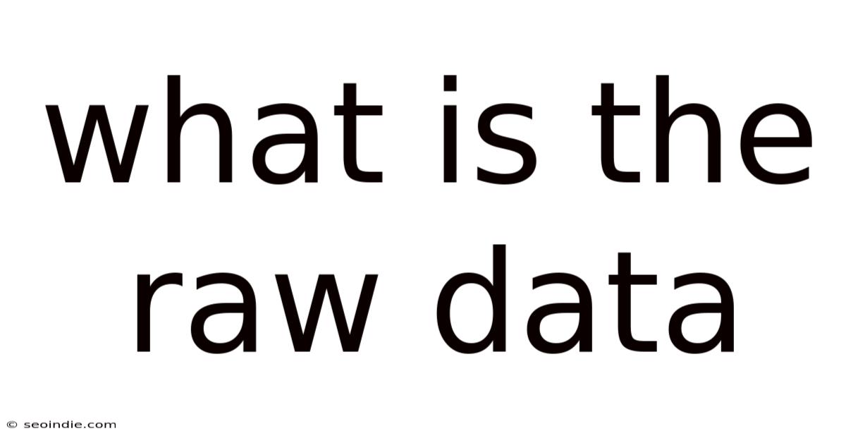 What Is The Raw Data