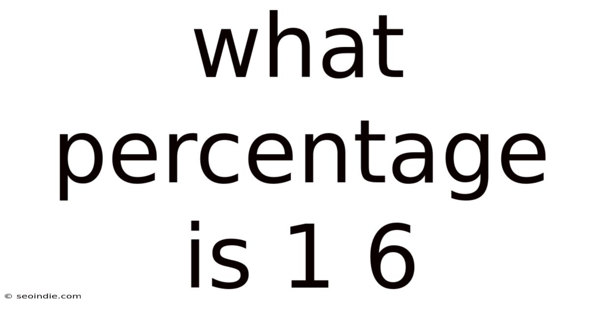 What Percentage Is 1 6