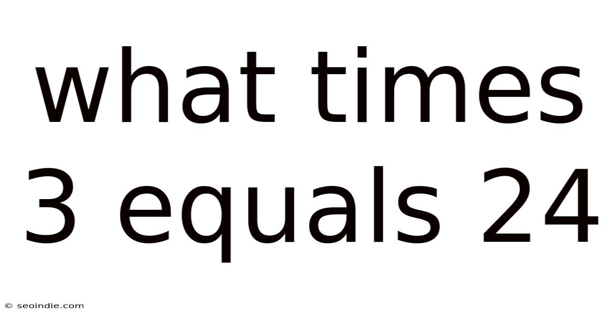 What Times 3 Equals 24