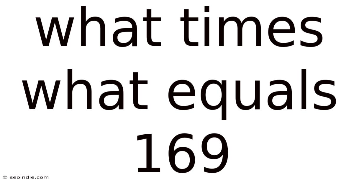 What Times What Equals 169