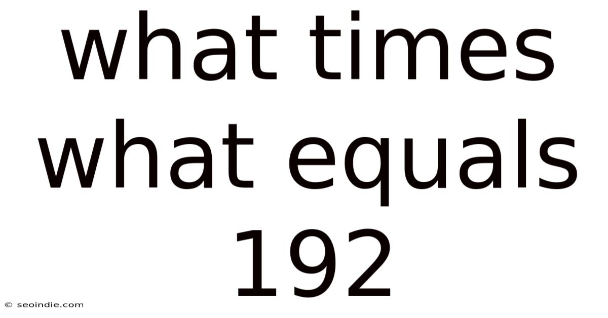 What Times What Equals 192