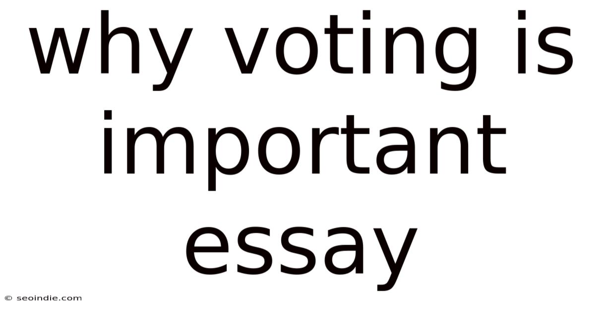 Why Voting Is Important Essay