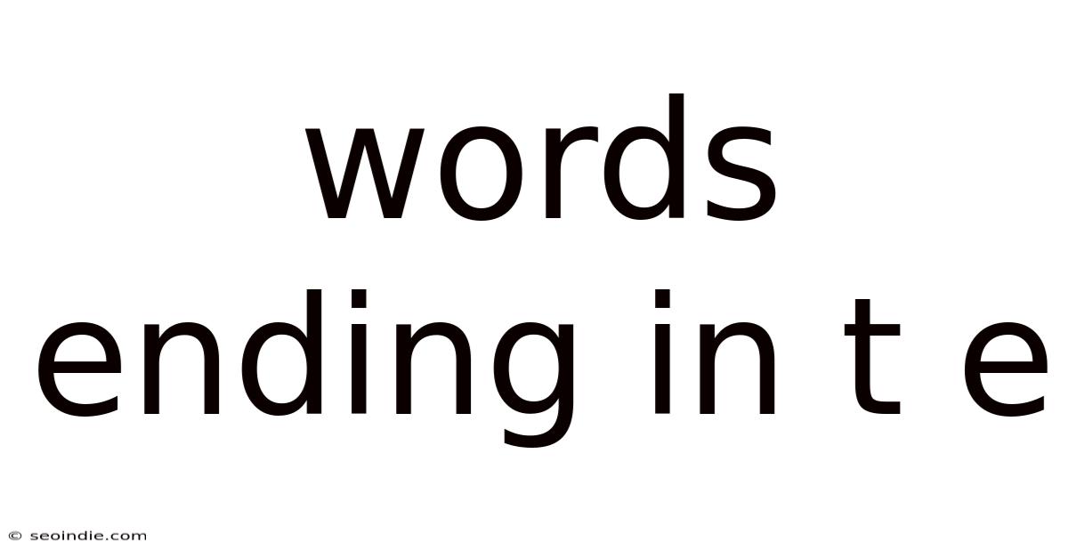 Words Ending In T E