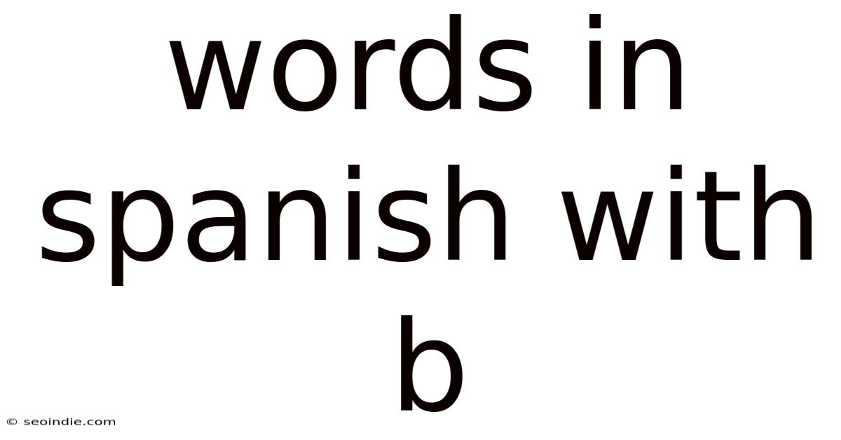Words In Spanish With B