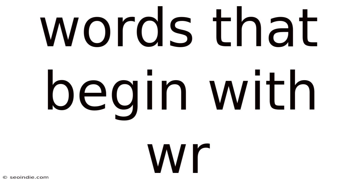 Words That Begin With Wr