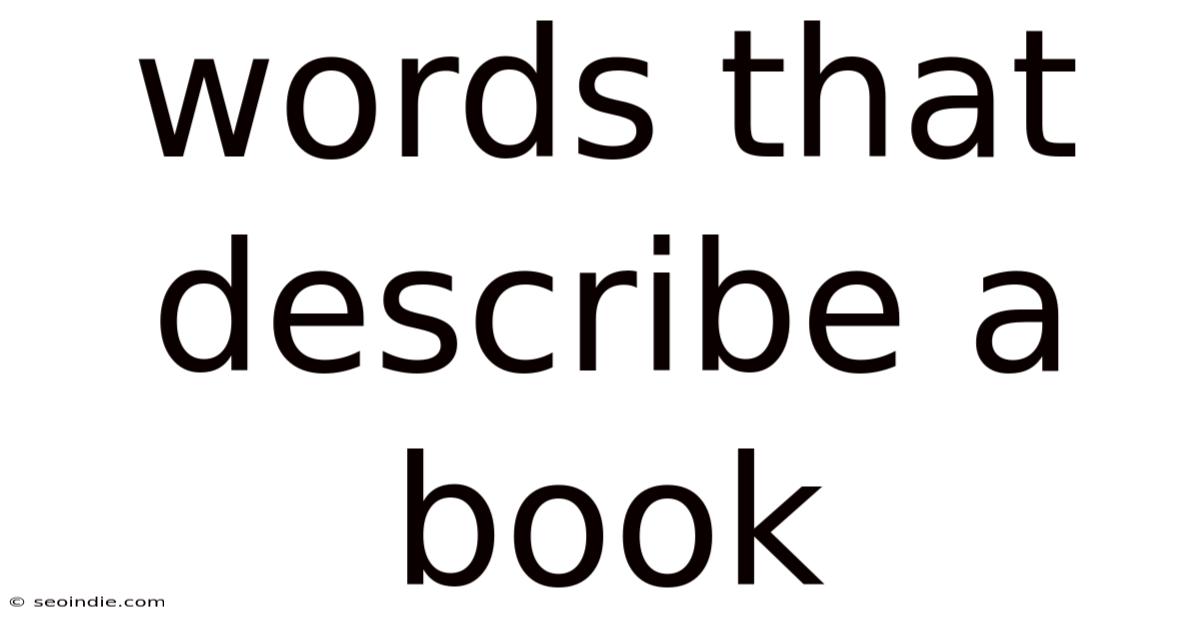 Words That Describe A Book