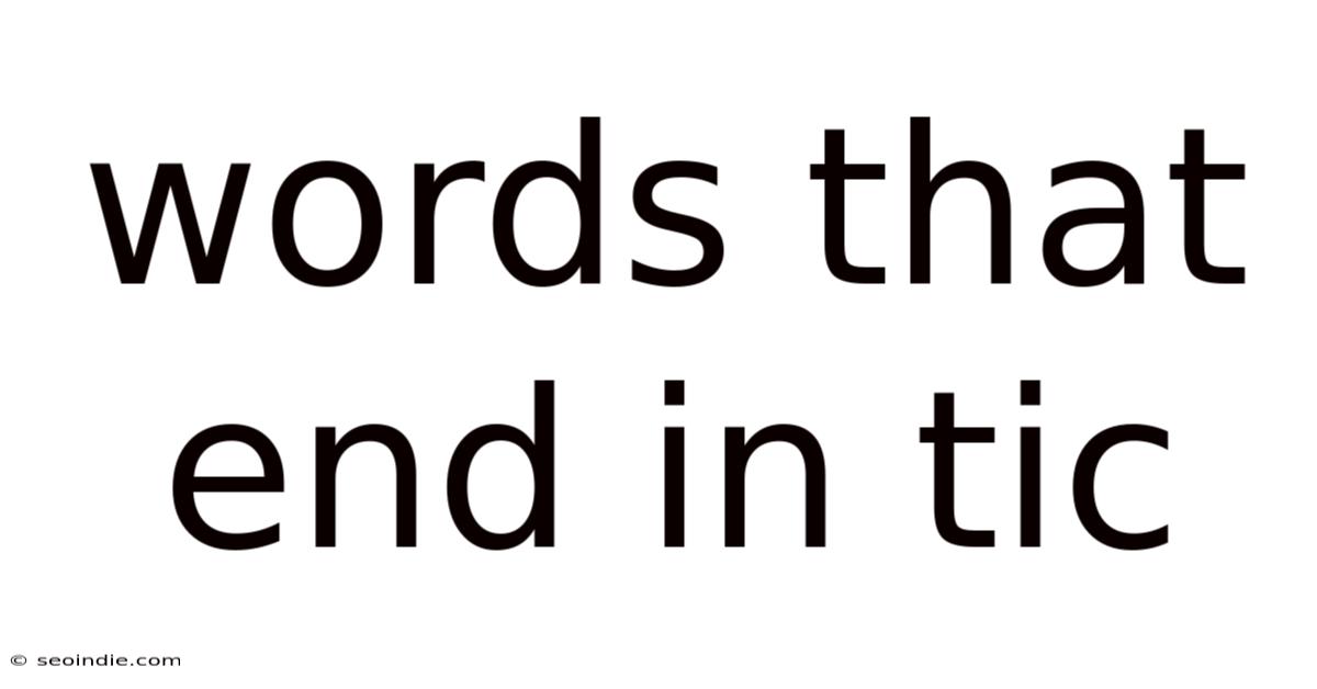 Words That End In Tic