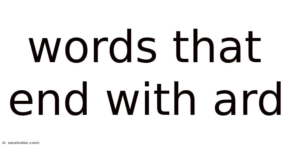 Words That End With Ard