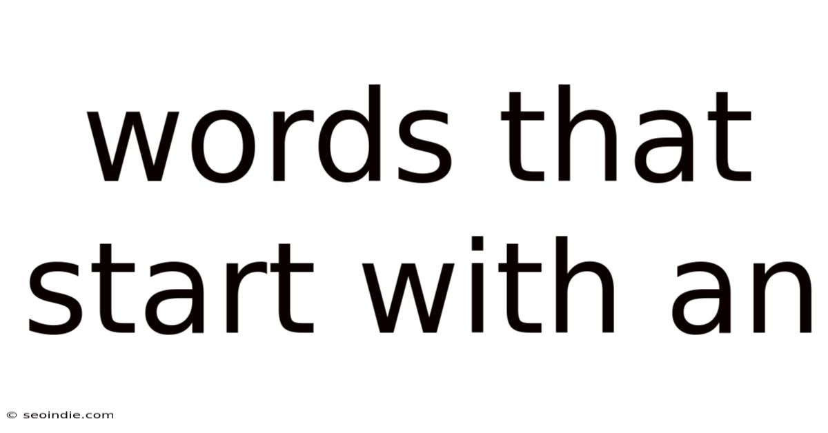 Words That Start With An