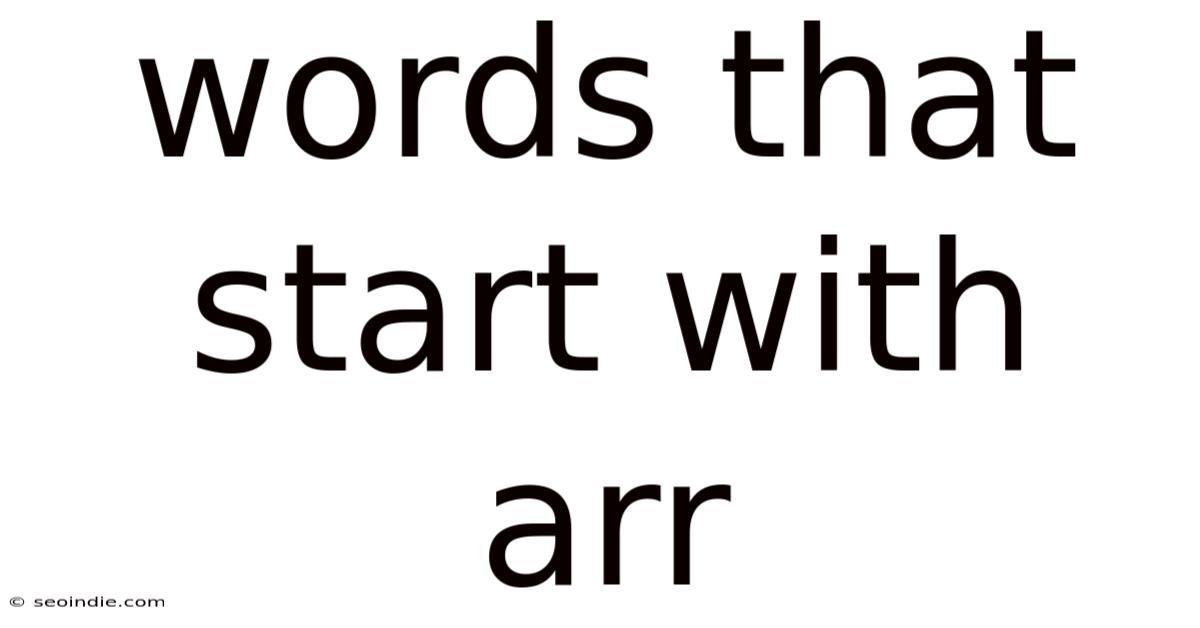 Words That Start With Arr